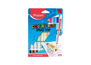 Canetinha Hidrográfica Maped Color Peps Duo Tip Duas Pontas 10 Cores