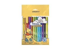 Canetinha Hidrográfica Aquarelável Ursinho Pooh Leo&Leo 12 cores