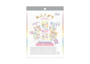 Cartela de Adesivos Para Planner Happy 12 Folhas 390 Un