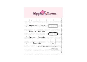Cartela de Carimbos "Dias da semana e Molduras" Lilipop Carimbos