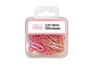 Clips Rosa Pastel Tilibra 28mm 120 un