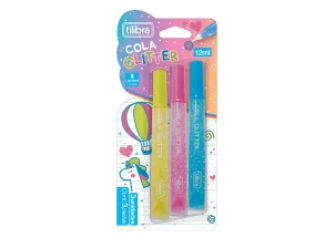 Cola Glitter 12ml Colorida 3 Cores Tilibra