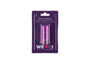 Discos + Elástico M Caderno Inteligente Rosa Metálico
