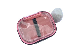 Estojo Box Rosa Pastel Transparente Cristal Com Aba Fizz