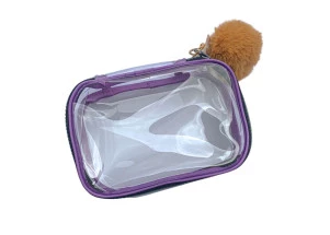 Estojo Box Roxo Transparente Cristal Sem Aba Fizz