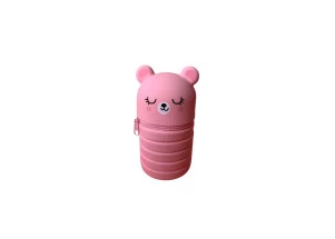 Estojo Silicone Sanfonado Retrátil Ursinho Rosa VMP