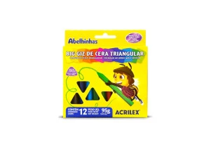 Giz De Cera Acrilex Triangular Big 12 Cores