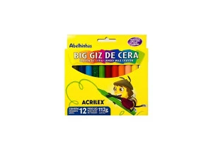 Giz De Cera Big Acrilex 12 Cores