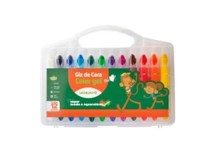 Giz de Cera Retrátil Color Gel 12 Cores - Leo&Leo