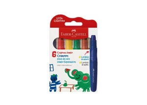 Giz de Cera Retrátil Jumbo Gel Little Creatives Faber Castell 6 Cores