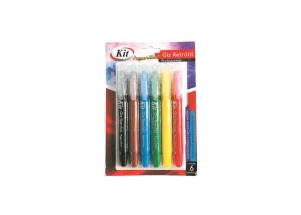 Giz Retrátil Artístico Gel Kit 6 Cores Aquarelável