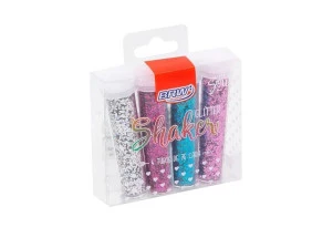 Glitter shaker hexagonal 7g - blister c/ 4 cores