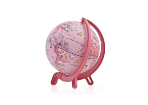 Globo Terrestre Decorativo Mini Giacomino Pink Zoo 16cm Rosa