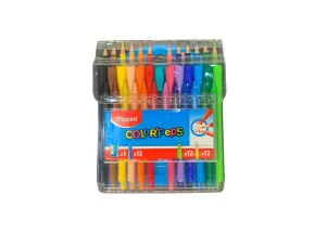 Kit Desenho Maped Color Peps Giz De Cera/Lápis De Cor/Canetinha 36Un