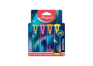 Kit Marca Texto Maped Nightfall Tons Neon c/4 Cores