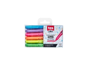 Kit Marca Texto Tris Flash Glitter Neon c/6 Cores