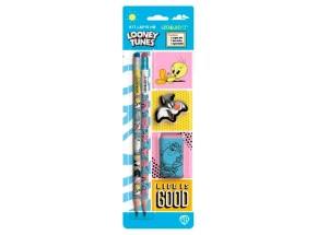 Kit Escolar Looney Tunes Leo&Leo 4 Peças