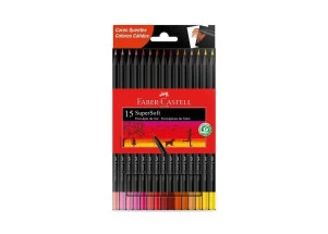 Lápis de Cor Faber Castell Supersoft 15 Cores Quentes