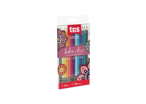 Lápis De Cor Tris Vibes Tons Boho Chic 12 Cores + 1 Lápis 6B
