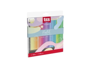 Lápis De Cor Tris Vibes Tons Pastel 24 Cores + 1 Lápis 6B