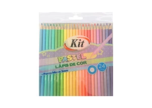 Lápis de Cor 24 Cores Pastel KIT