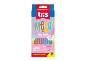 Lápis de Cor Mega Soft 12 Cores Pastel - TRIS