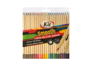 Lápis de Cor Smooth Wood Kit 24 Cores