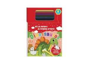 Livro Para Colorir Kit de Pintura do Pequeno Artista Dinossauros