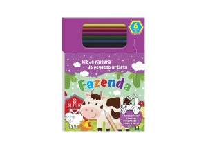 Livro Para Colorir Kit de Pintura do Pequeno Artista Fazenda