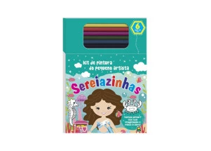 Livro Para Colorir Kit de Pintura do Pequeno Artista Sereiazinhas