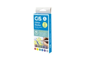 Marcador Artístico Cis Glitter Marker 6 Cores