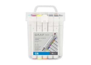 Marcador Artístico Cis Graf Duo Estojo com 36 Cores