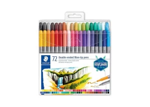 Marcador Artístico Ponta Dupla Staedtler Kit C/72 Cores