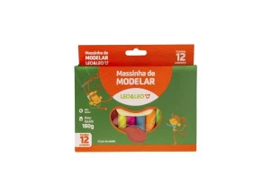 Massinha de Modelar 12 Cores 180g Amido Leo&Leo