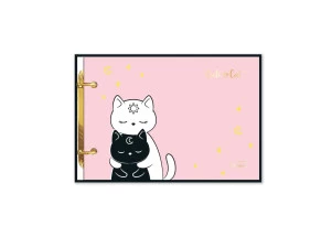 Mini Fichário Porta Fichas Cute Cat Cadersil Rosa Hug
