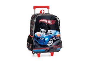 Mochila Escolar De Rodinhas Hot Wheels Luxcel