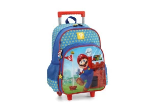 Mochila Escolar De Rodinhas Luxcel Super Mario