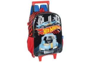 Mochila Escolar de Rodinhas Hot Wheels Preto Luxcel
