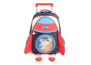 Mochila Escolar Infantil de Rodinhas Foguete Nasa Up4You