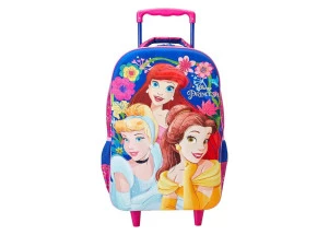 Mochila Escolar Infantil de Rodinhas Princesas Xeryus