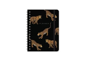 Planner Semanal Cicero Wire-o Permanente Onças Notas A5 Preto