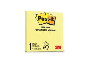 Post-it Colorido Adesivo Amarelo Pastel 76x76mm 100F