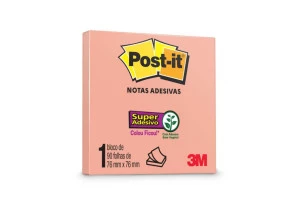 Post-it Colorido Adesivo Damasco 76x76mm 90 Folhas