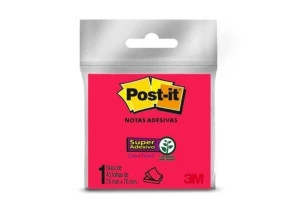 Post-it Colorido Adesivo Rosa 76x76mm 45 Folhas