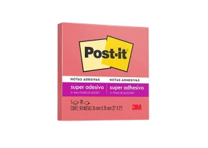 Post-it Colorido Adesivo Rosa Poppy 76x76mm 90F