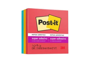 Post-it Notas Adesivas 3 Cores Diversão Colorida 76x76mm 270F