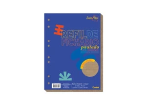 Refil Pautado Kraft Fichário Caderno Argolado 80g 40f Credeal