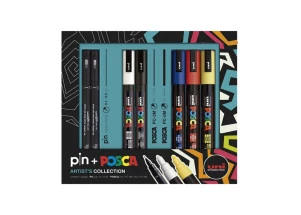 Caneta Posca + Nanquim Uni Pin Artist's Collection 7 un